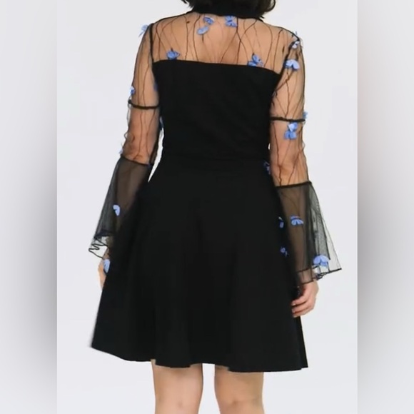 Women's Vintage Gothic Cocktail Dresses Cutout Keyhole Collar Burgundy - Picture 4 of 5